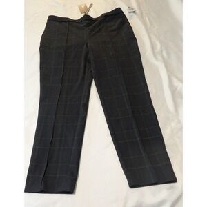 Jules & Leopold Pull On Pants Womens Large Grey Plaid New Slim Leg Ankle